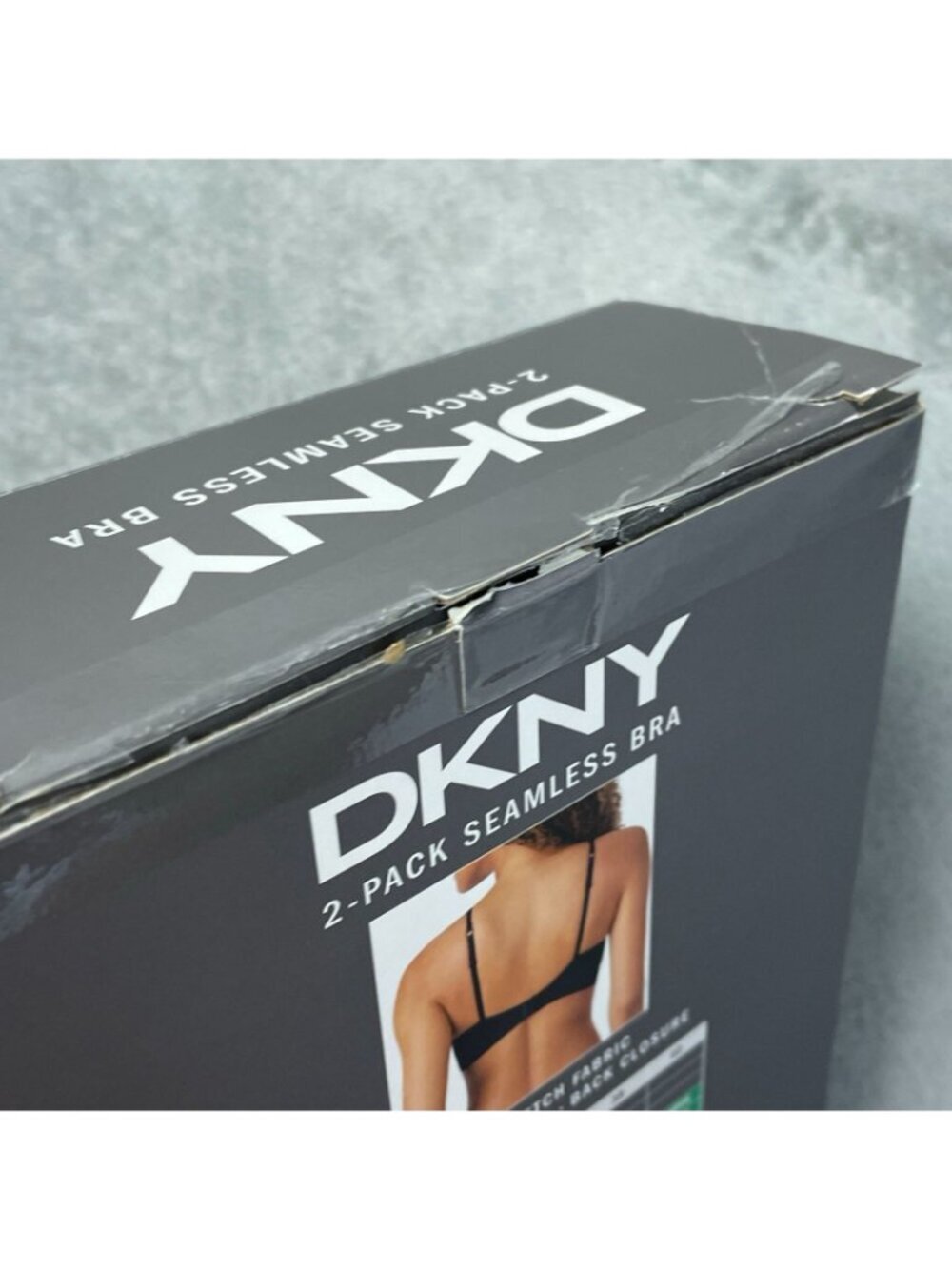 NWT DKNY Women's M 2-Pack Seamless Bra Black Cream F1243 - Picture 9 of 10